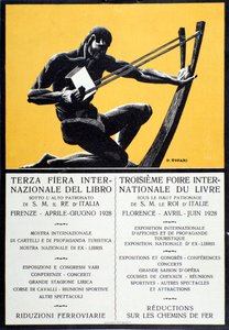 1928年4月～6月にフィレンツェで開催されたブックフェアの広告ポスター 作： Oswaldo (after) Tofani