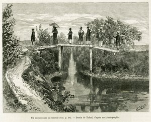 順番に宣教師。エドワード・シャルトン（1807-1890）の指揮の下、1884年にポール・オカール医師が書いた「トンキンでの時間（Trente mois au Tonkin）」の物語を説明するために、トファーニが描いた版画。