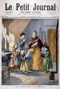 新年の贈り物を受け取る子供たち、1894 作： Oswaldo Tofani