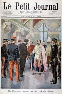 インドシナの総督、ポールドゥーマー氏、1899年にバンコクでサイアム王に受け入れられた