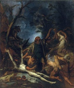 Sorcieres a une messe noire - 黒いミサの魔女たち - Peinture de Ottaviano Dandini (ca 1706-1740), - 油彩・キャンバス, 97x81,5 - 個人蔵 作： Ottaviano Dandini