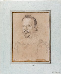 マンチュア公爵ヴィンセンツォ1世（Vincenzo I Gonzaga, Duke of Mantua）（1562-1612）の肖像 オッタビオ・レオーニ（1578-1630）のデッサン Genes, Musei di Strada Nuova, inv 2440