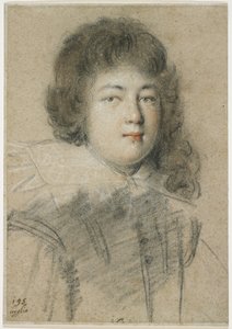 青年期の少年の肖像、1621年（色あせた茶色の紙の上に赤、黒、白のチョーク） 作： Ottavio Mario Leoni