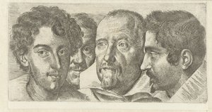Cosimo Orsino、Cesare Bartolotti、Sigmund LaireのPortret、Ottavio Leoniのzelfportret 作： Ottavio Mario Leoni