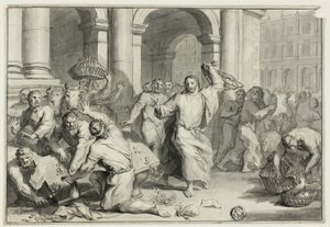 神殿から両替人を追い出すキリスト 作： Ottmar Elliger the Younger