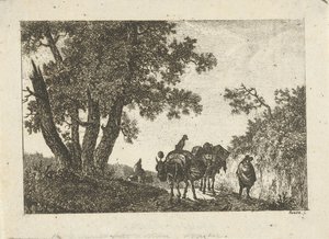 ロバと旅行者のいる風景 作： Otto Baron Howen