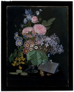 ガラスの花瓶の花の静物画 作： Otto Didrik Ottesen