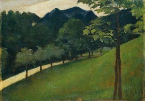 緑の斜面から大通りへの眺め 作： Otto Friedrich