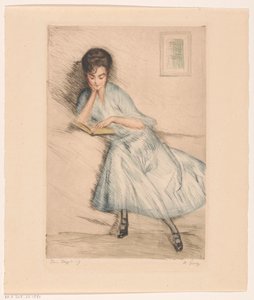 読む女性 作： Otto Goetze (signed by artist)