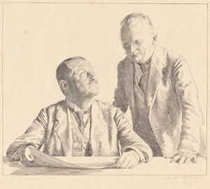 収集家グイド・フォン・ウーゼドムとグスタフ・フォン・ハウヴァルトの二重肖像画 あのザムラー 作： Otto Greiner (signed by artist)