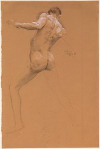 後ろから立っている男性ヌード 作： Otto Greiner