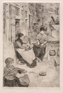 ベニスのエッチング：ビーズストリンガー、1882年。 作： Otto H. Bacher