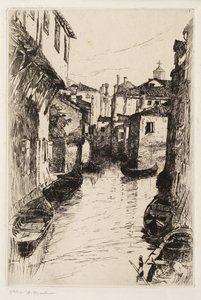 ヴェネツィアの運河 1880年～82年頃 （銅版画 作： Otto Henry Bacher