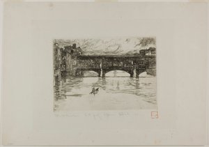 ヴェッキオ橋、破壊されたプレート 作： Otto Henry Bacher