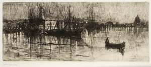 雨の夜」1880年～82年頃（エッチング＆ドライポイント 作： Otto Henry Bacher