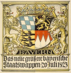 新しい大きなバイエルン州の紋章（1923年7月20日 作： Otto Hupp