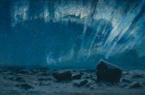 オーロラ（キャンバスに油彩） 作： Otto Ludvig Sinding