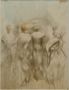 屋外での裸の男の子のグループ（入浴者） 作： Otto Meyer Amden