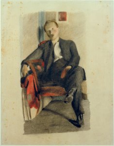 座っている若い男の肖像 作： Otto Meyer Amden