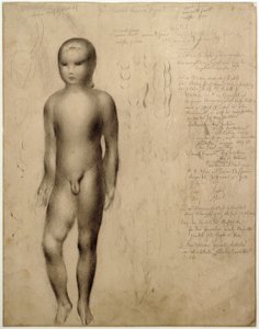 立っている少年の行為。 1923年からのアルグラフィ研究