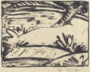 木と水のある風景 作： Otto Müller