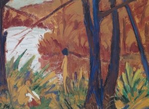 二幕の森の湖。 1915