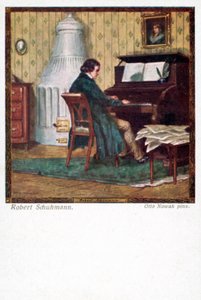 ピアノを弾くロバート・シューマン 作： Otto Robert Nowak