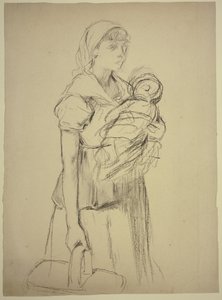 子どもを連れた農婦 作： オットー・ショルダー