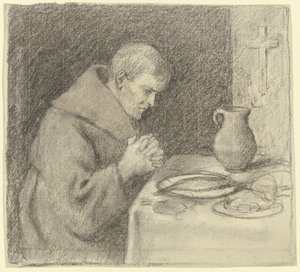 食前の祈りをする修道士 作： オットー・ショルダー
