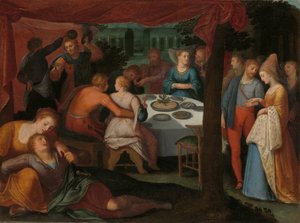 夜の宴会 森の中での夕食 ローマ人に対するバタビア人の反乱に関する12のシリーズの1つ 作： Otto van Veen