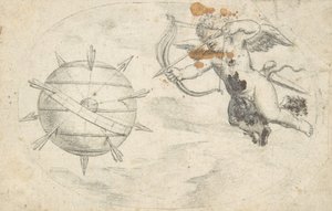 世界の地球儀に矢を放つキューピッド 1608年かその少し前。 作： Otto van Veen.