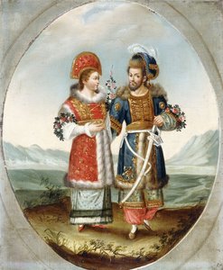 エキゾチックなカップル、19世紀初頭 作： Ottoman School
