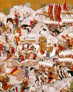 1526年8月29日のモハックスの戦いを表現したもの、詳細（ミニチュア 作： Ottoman School