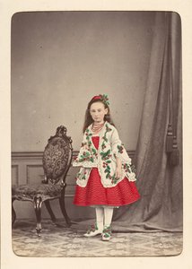 仮装舞踏会の衣装を着た子供たちのフォレット家のアルバム、カリフォルニア州。 1880年。 作： Owen Angel