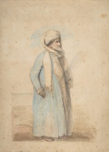 オリエンタルな衣装を着たひげを生やした男。 1780年。 作： Ozias Humphry