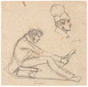 H.E. Freund siddende på en skammel og betragtende en tegning. Foroven t.h. profil portræt af J. Th. Lundbye.   1283162   ja       japanese Successfully Translated  Original: Ladies Trading on Their Own Bottom, October 5, 1810., October 5, 1810. Translat: L 作： P.C. Skovgaard