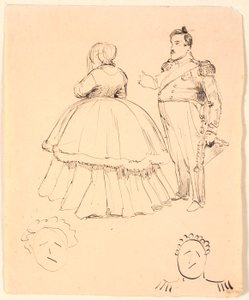 フレデリック 7 世とダナー伯爵夫人の似顔絵。 以下、クリスチャン8世による。