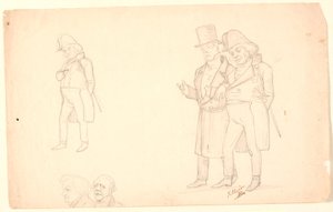 エルステッド兄弟の似顔絵。 作： P.C. Skovgaard