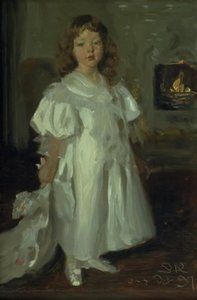 ロングドレスを着た少女、ヘルガ・メルキオール 作： Peder Severin Krøyer
