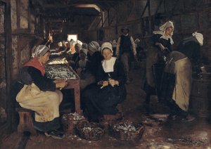 コンカルノーにあるイワシの養生と包装の施設 作： Peder Severin Krøyer