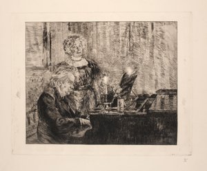 ピアノを弾くエドヴァルドとニーナ・グリーグ 作： Peder Severin Krøyer