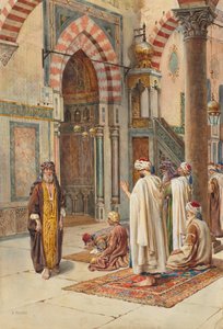 祈りを捧げるイスラム教徒、1800 年代後半から 1900 年代前半。 作： P. Pavesi
