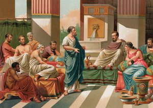 ギリシャの七人の賢者によって与えられた宴会 作： P. Ros