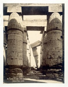 Hypostyle ホール、Amun-Re 神殿、カルナック、エジプト、1878 年 作： P Sebah