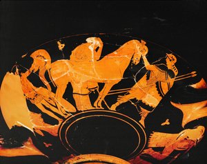 戦士の旅立ち． 作： 画家ピストクセノス