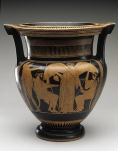 赤像式クラテール、ゼウスとヘラのシーン、紀元前480〜460年（テラコッタ） 作： Painter Syriskos