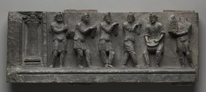 バッカナリアンレリーフ、パキスタン、ガンダーラ、ブナー地域、クシャン時代初期（AD1-320）（片岩 作： Pakistani School