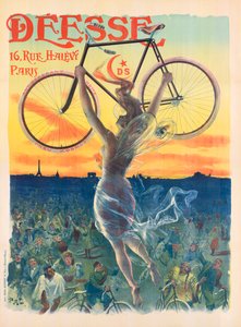 フランスのアール・ヌーヴォー様式による「Deesse Bicycles」のポスター、1898年頃（リトグラフ 作： Pal