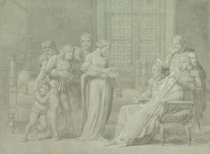 フランス王シャルル 8 世と瀕死のジャン ガレアッツォ スフォルツァ (パヴィア、1775 ～ 1860 年)。 作： Palagi Filippo Pelagio