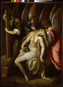 マグダラのマリア（マグダラのマリア）の死。 ヤコポ・パルマ2世ジョヴァンヌ・ザ・ヤンガー（1544-1628）による絵画、キャンバスに油彩 作： Palma Il  Giovane